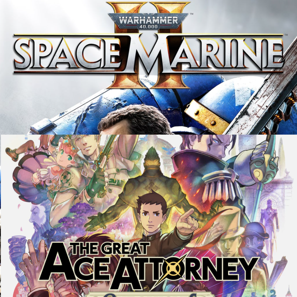 Warhammer 40,000: Space Marine 2 + The Great Ace Attorney Chronicles + Yu-Gi-Oh! Master Duel cover